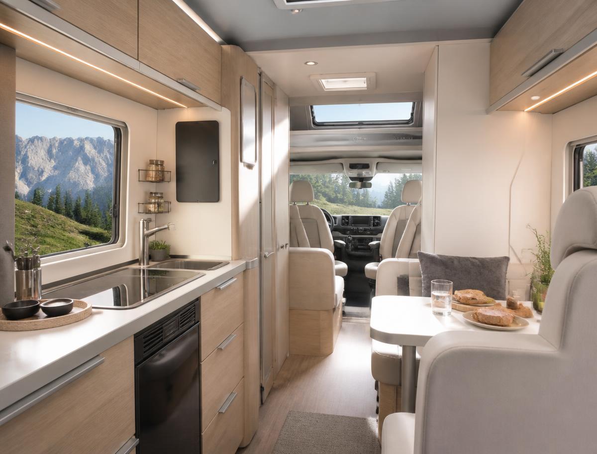 Interiér obytného vozu VW Grand California